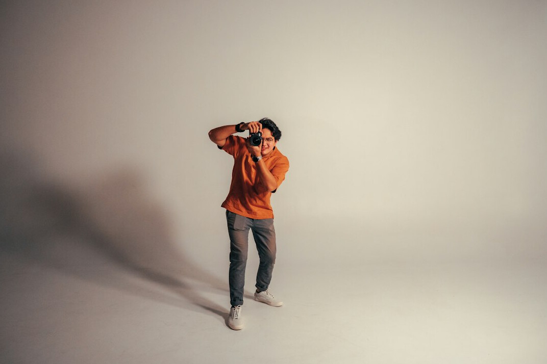 virtual reality headset in studio