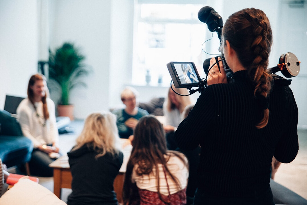 filmmaker conducting interview