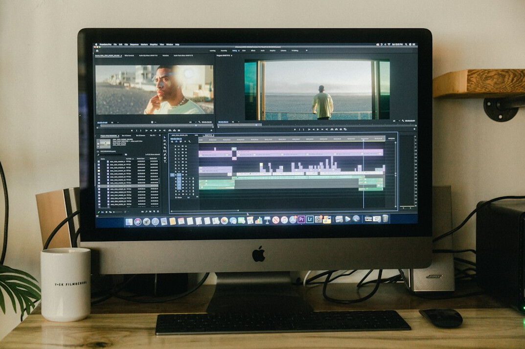video editor at computer