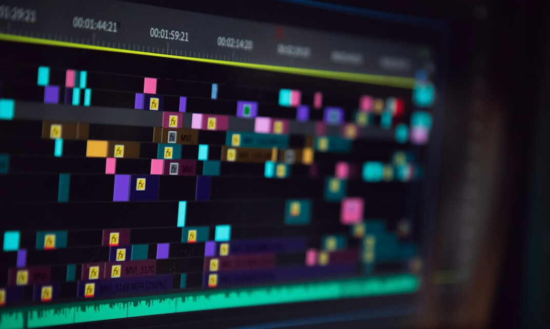video editor working on timeline